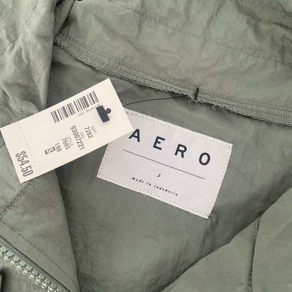 AERO NWT Army Green and Pink Windbreaker zip up and shorts athletic set - Picture 5 of 7